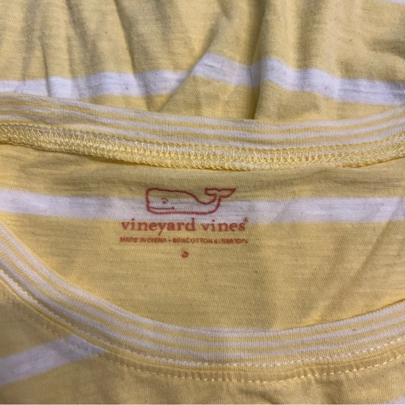 Vineyard Vines Yellow and White Stripe 3/4 Length Sleeve T-Shirt, Size Small - Picture 6 of 7